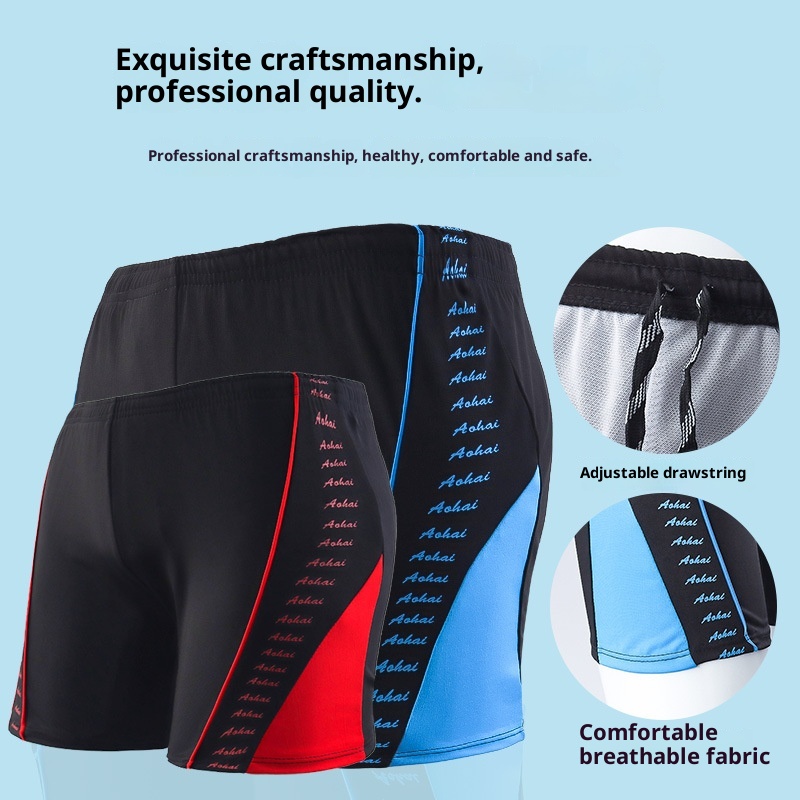 001 Bademode für Herren in Übergrößen (mittleres Alter), lockere Badehose für Erwachsene, Anti-Peinlichkeit, Badehose für heiße Quellen, Großhandel_voghion.com