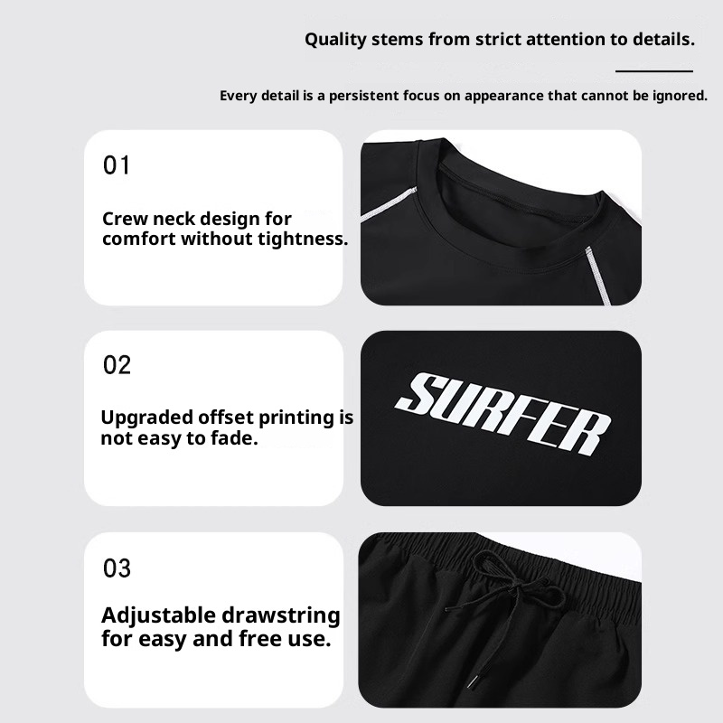 001 Men's Sleeve Long Pants Swimsuit Double Layer Professional Training New Adult Surfing Suit Hot Spring Full Set_voghion.com