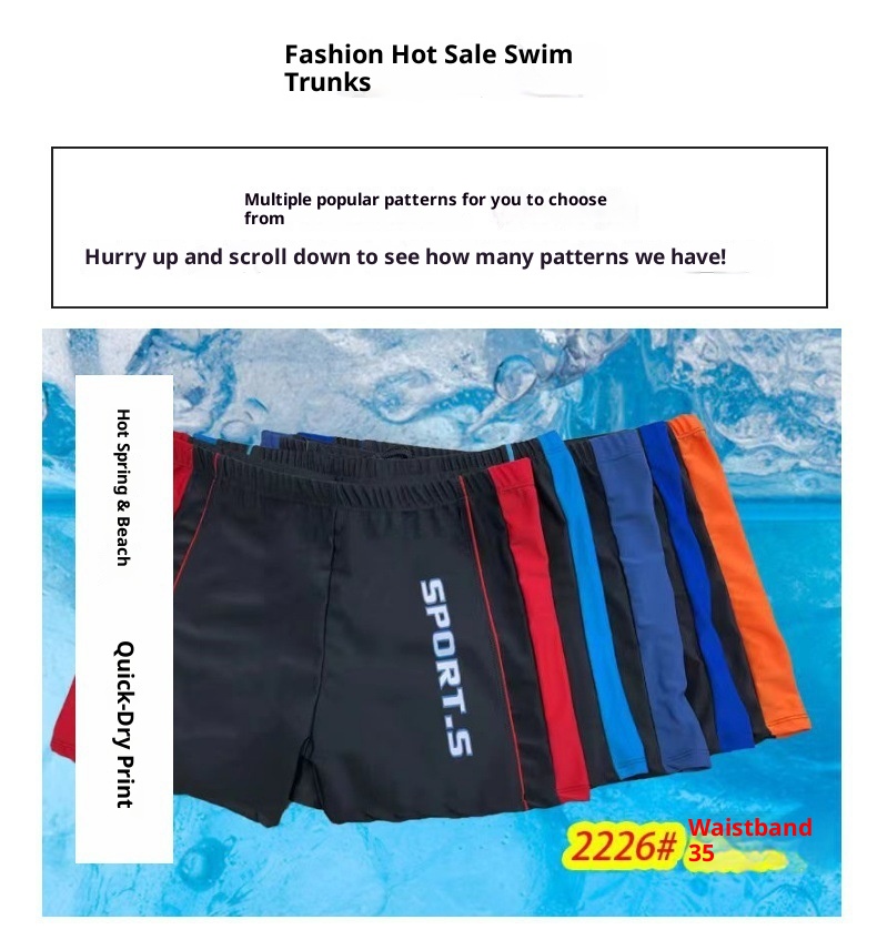 001 Men's Large Size Casual Fashion Letter Print Anti-Embarrassment Quick-Dry Swim Trunks Loose Fit For Hot Springs And_voghion.com