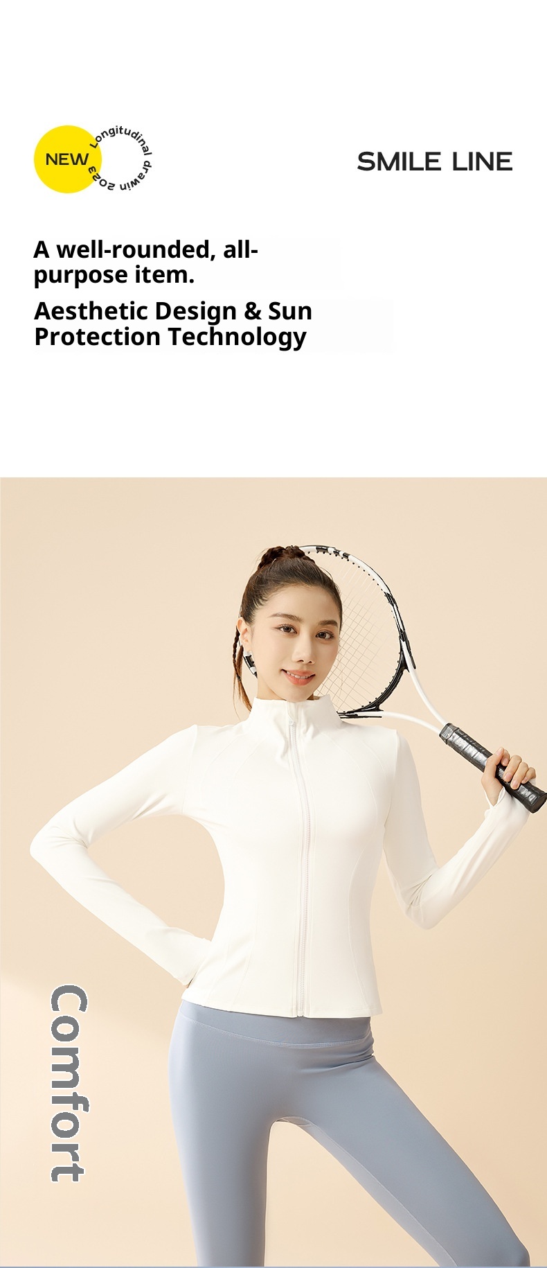 ActiveGo ActiveGo Abbigliamento solare per donna, estate, sport all'aria aperta, protezione UV, giacca aderente con colletto alla coreana_voghion.com