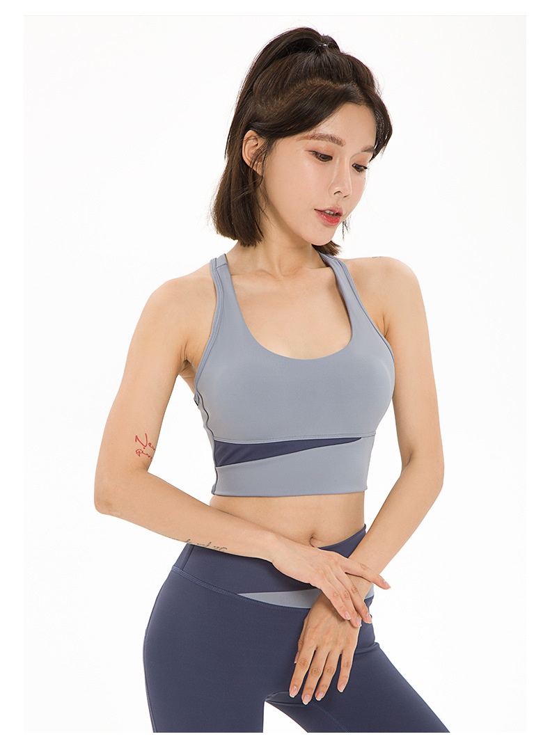 ActiveGo ActiveGo Summer Color Block Quick-Dry Set Outdoor Fitness Barely-There Seamless Breathable Slim Fit Yoga Tight_voghion.com