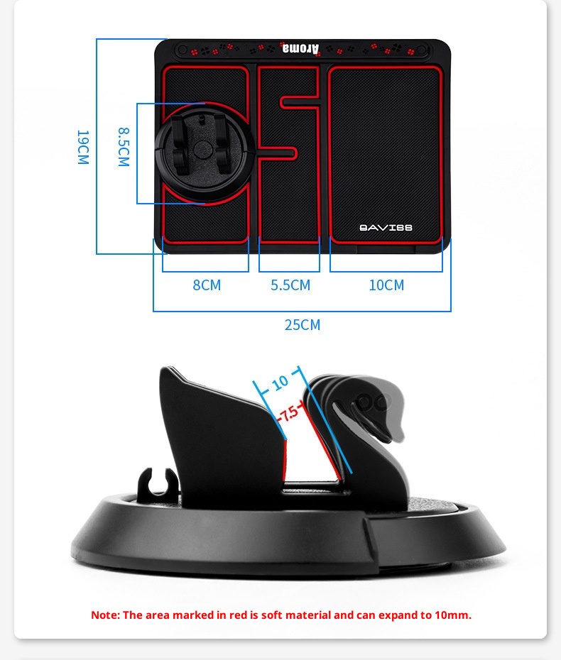 Phone Anti-Slip Mount Organizer 360 Rotating Navigation Holder Dashboard Mat Car Accessories_voghion.com