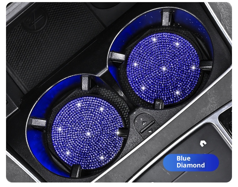 Small Deng Small Deng Cross-Border Exclusive With Rhinestones, Mat, Creative Car Anti-Slip Silicone Rhinestone Cup Mat_voghion.com