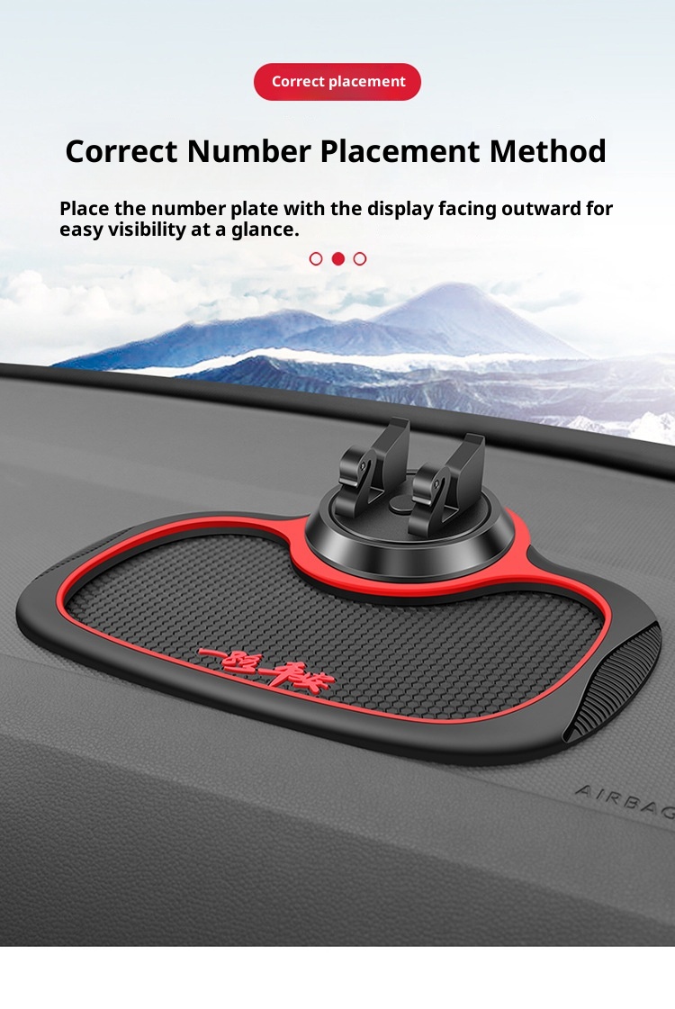 Xiao Deng Handyhalterung, multifunktional, mit Nationalflagge, rutschfest, für Armaturenbrett, Instrumententafel, Auto-Ablagematte, Parkplatznummernschild_voghion.com