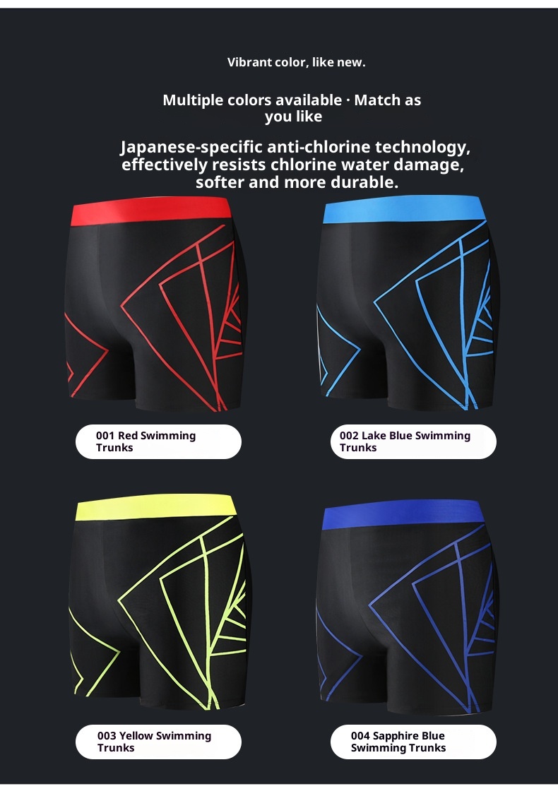 001 Men's Swim Anti-Embarrassment Adult Plus Size Fashion Color Block Polyester Beach Shorts Seaside Vacation Hot Spring_voghion.com