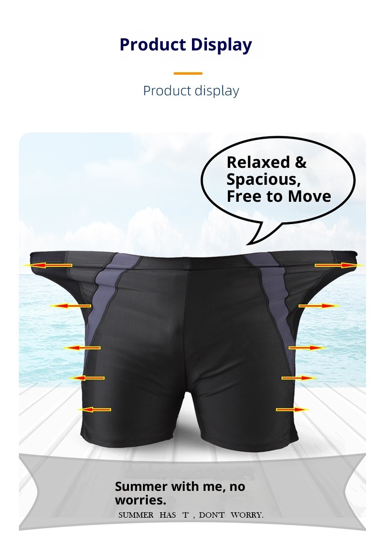 001 Pantaloncini da bagno larghi a cinque punti per uomo di grandi dimensioni, ad asciugatura rapida, all'ingrosso_voghion.com