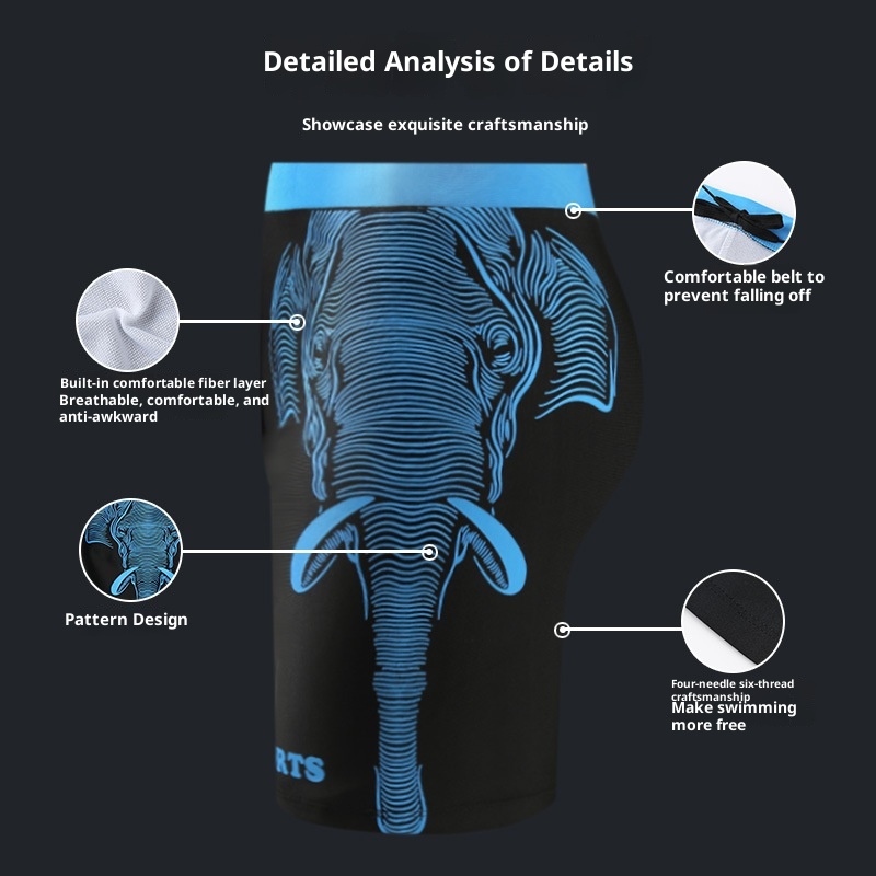 001 Adult Swimming Plus Size Fashion Printed Loose Quick-Dry Anti-Embarrassment Men's Boxer Beach Swim Trunks Manufacturer_voghion.com