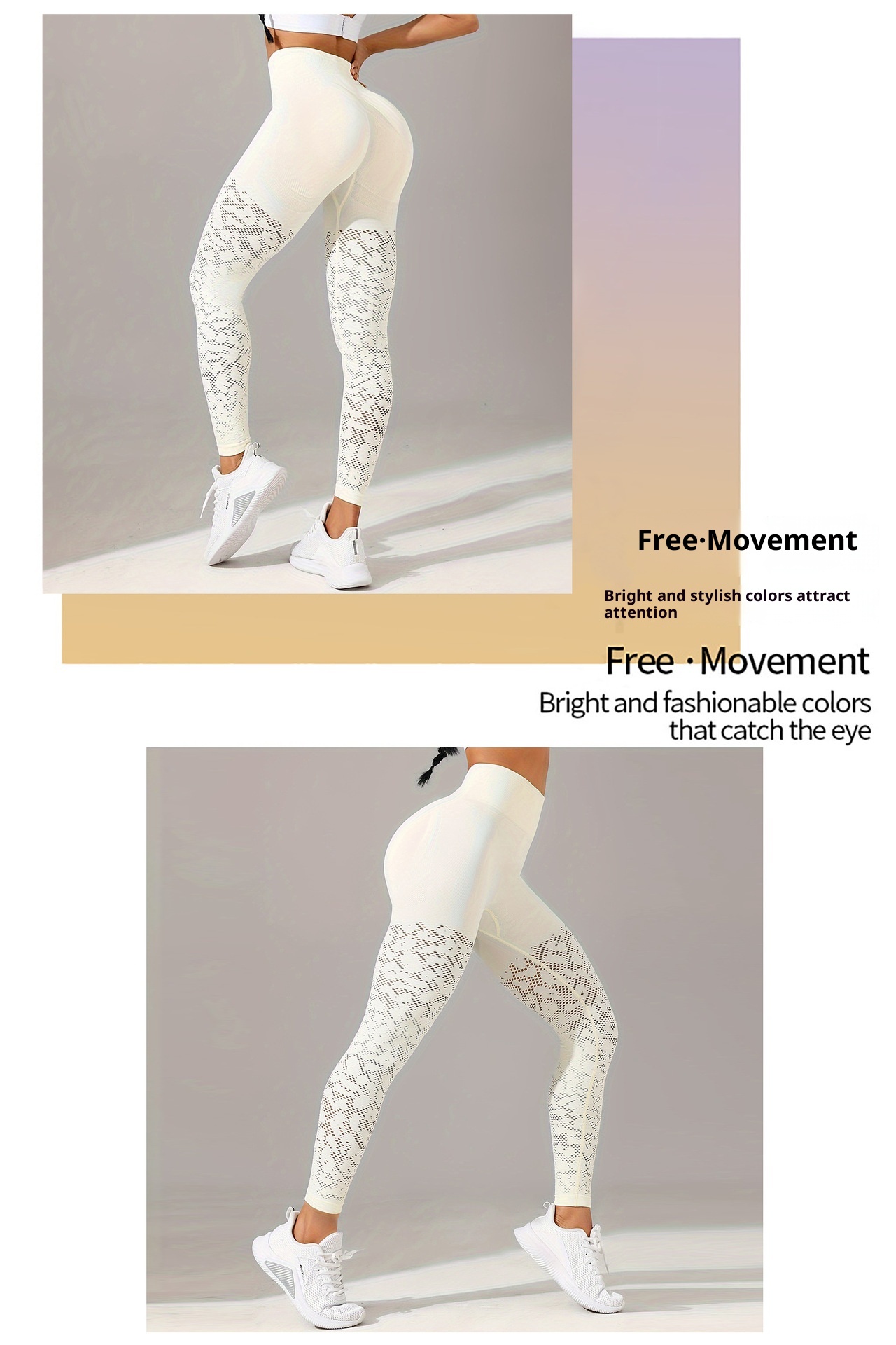 Legging de sport ActiveGo Cross-Border Slim Jacquard pour femme, idéal pour le fitness, les activités de plein air, la course à pied et le yoga._voghion.com