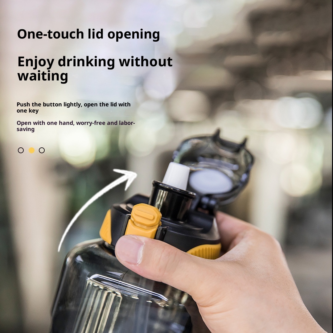 001 Tritan Verdickte Fitness-Trinkflasche mit großem Fassungsvermögen für Herren, tragbar, hitzebeständig, für Outdoor-Sportarten, Tonne, Fassform_voghion.com