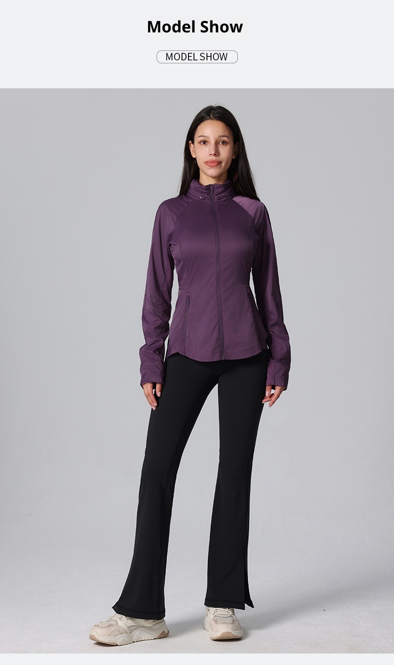 ActiveGo ActiveGo Ice Silk traspirante vestibilità slim GoalS Yoga Wear Giacca casual da donna per esterni, in pelle sottile e leggera, con protezione solare_voghion.com