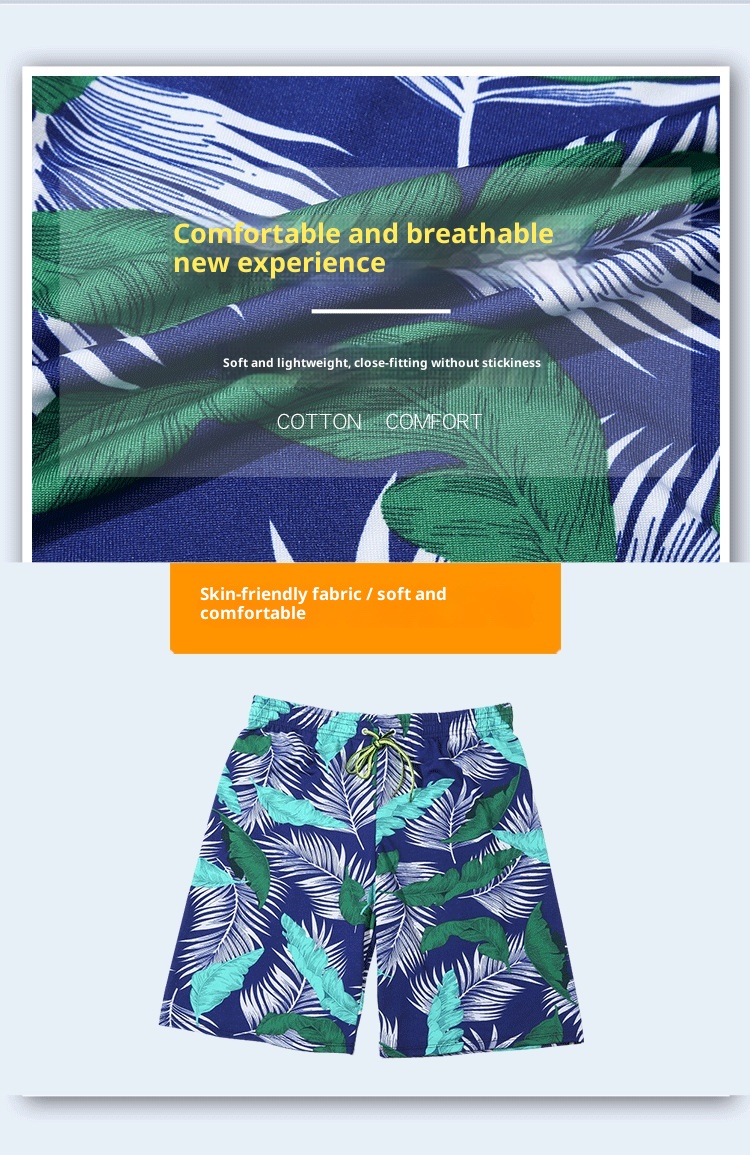 001 Plus Size Men's Swim Adult Comfortable Breathable Anti-Embarrassment Beach Shorts Fashion Printed Hot Spring Swimming_voghion.com