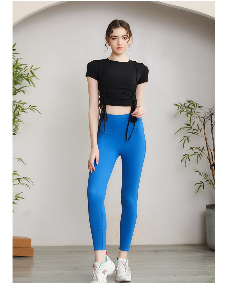 ActiveGo ActiveGo Outdoor Bare Sensation Sports Maglietta a maniche corte con coulisse per yoga e fitness Pilates ad asciugatura rapida_voghion.com