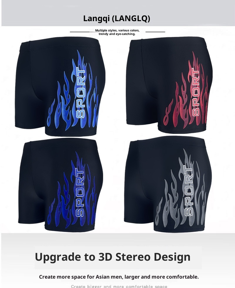 001 Men's Adult Quick-Dry Loose Swimwear Plus Size Boxer With Swim Cap Set Vacation Swimming Trunks_voghion.com