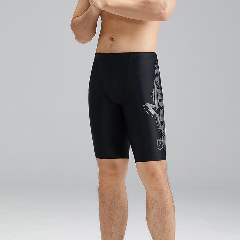 001 New Cross-Border Adult Men's Tight Breathable Nylon Boxer Shorts Extended Chlorine-Resistant Five-Point Swimming Trunks_voghion.com