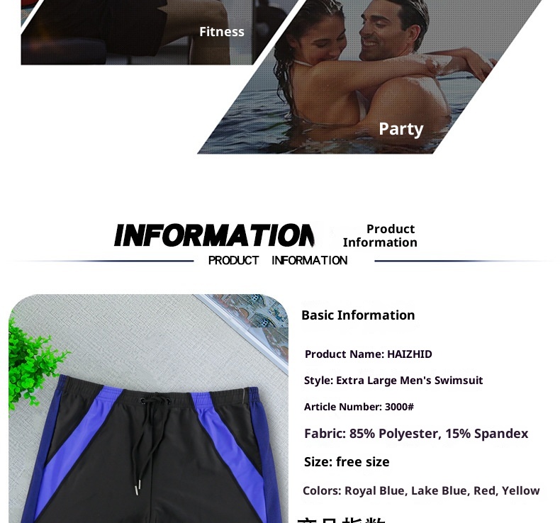 001 Plus Size Boxer Badehose für Erwachsene, schnelltrocknend, atmungsaktiv und bequem, Herren-Badehose für heiße Quellen_voghion.com