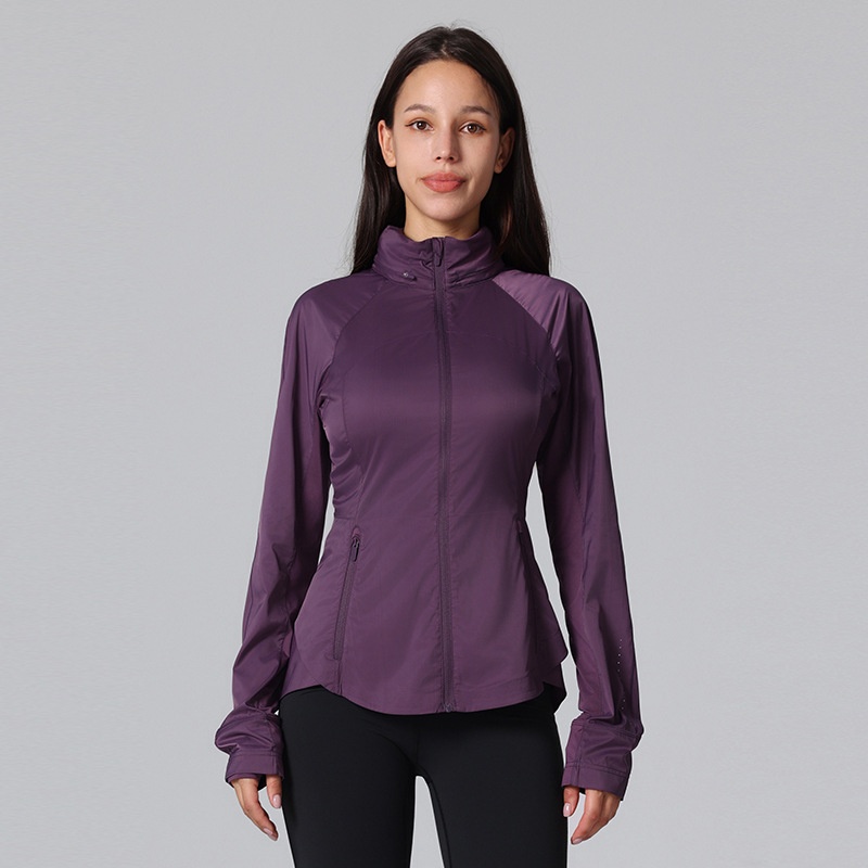 ActiveGo ActiveGo Ice Silk traspirante vestibilità slim GoalS Yoga Wear Giacca casual da donna per esterni, in pelle sottile e leggera, con protezione solare_voghion.com