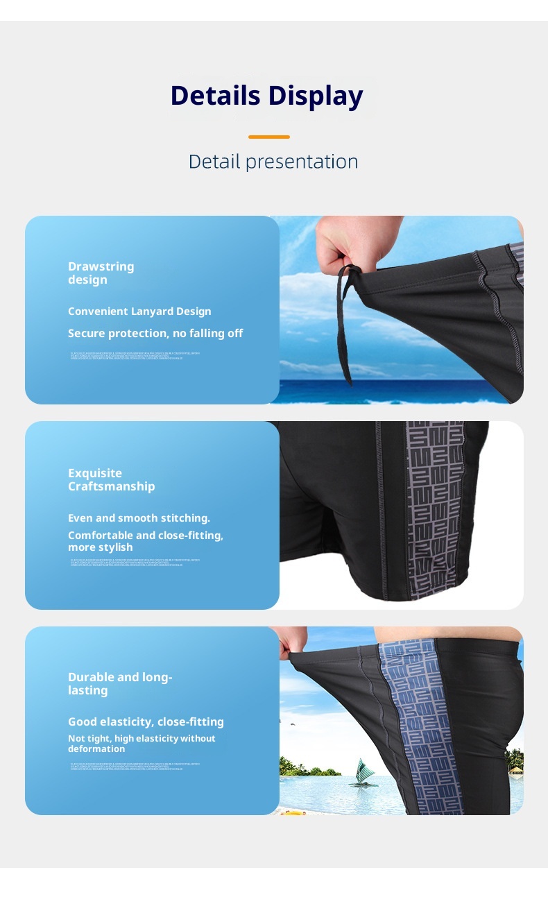 001 Pantaloncini da bagno larghi a cinque punti per uomo di grandi dimensioni, ad asciugatura rapida, all'ingrosso_voghion.com