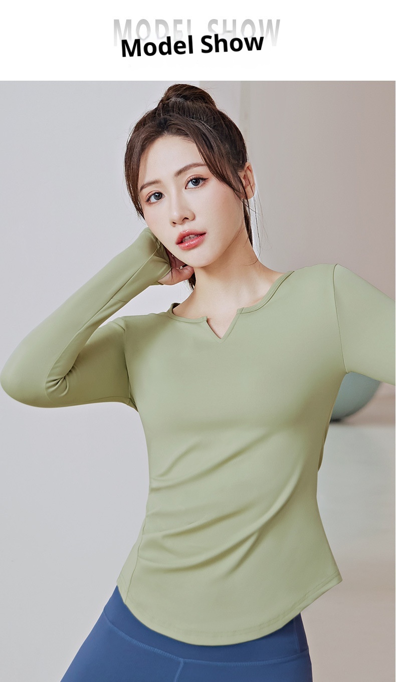 ActiveGo ActiveGo Cross-Border V-Neck Sleeve Yoga Wear Tummy Control Butt Lift Slim Fit Patchwork Long Outdoor Running Sports Fitness_voghion.com