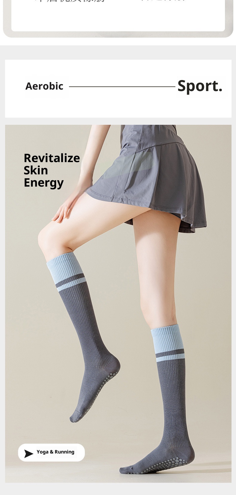 001 Calzini sportivi da donna, antiscivolo, a compressione, per yoga, pilates, polpacci, corsa, salto con la corda, ciclismo_voghion.com