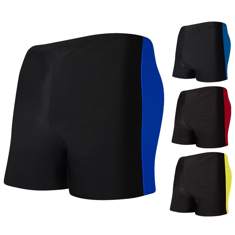 001 Badehose mit farblich abgesetztem Design, lockere Boxershorts für Herren, bequeme Urlaubsshorts für Erwachsene, ideal für heiße Quellen und Strände._voghion.com