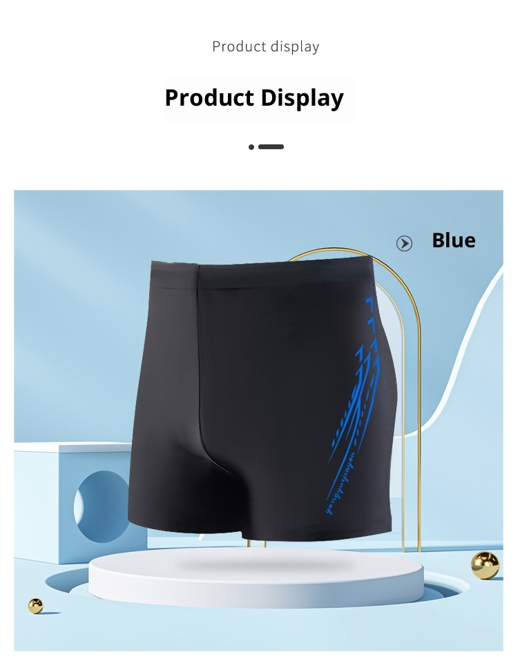 001 Men's Trunks Adult Large Size Boxer Anti-Embarrassment Quick-Dry High-Waist Sports Beach Shorts Swimming Gear Set_voghion.com