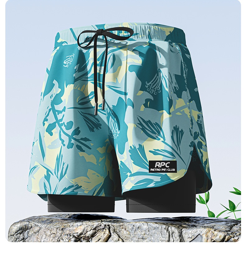 Maillot de bain une pièce double couche pour homme, style boxer, cinq points, anti-gêne, équipement de natation professionnel pour adultes._voghion.com