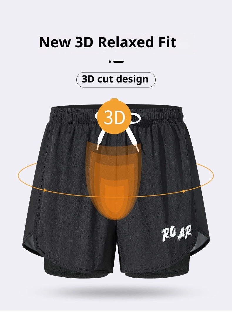 001 Adult Trunks New Professional Quick-Dry Two-Layer Loose Large Size Double-Layer Anti-Embarrassment Swimming Gear Set_voghion.com