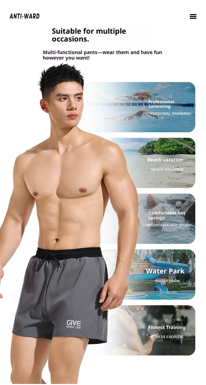 001 Men's Adult Large Size Anti-Embarrassment Double Layer Swim Trunks 2025 New Beach Shorts Swimming Gear Full Set For Men_voghion.com