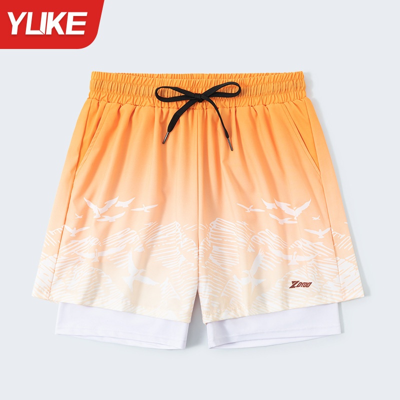 001 Men's New Quick-Dry Large Size Anti-Embarrassment Adult Gear Full Set Loose Beach Swimming Trunks For Hot Springs_voghion.com