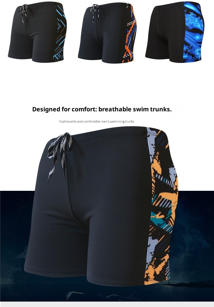 001 Men's Swimming Wholesale Boxer Large Size Milk Silk Adult Fashion Printed Hot Spring Vacation Beach Swim Trunks_voghion.com