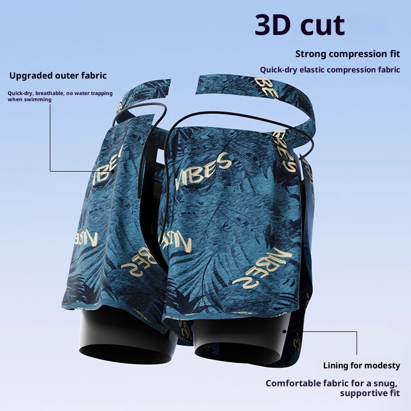 001 Men's Swimming Anti-Embarrassment Double Layer Boxer Swim Trunks Adult 2025 New Professional Hot Spring Swimsuit Full_voghion.com