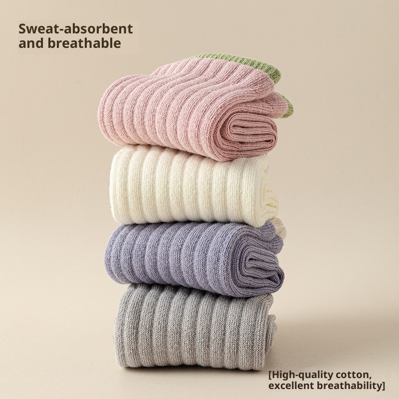 001 Women's Summer Thin Full Sole Non-Slip Shock Absorption Silicone Sports Yoga Double Loop Design Seamless Mid-Calf Socks_voghion.com