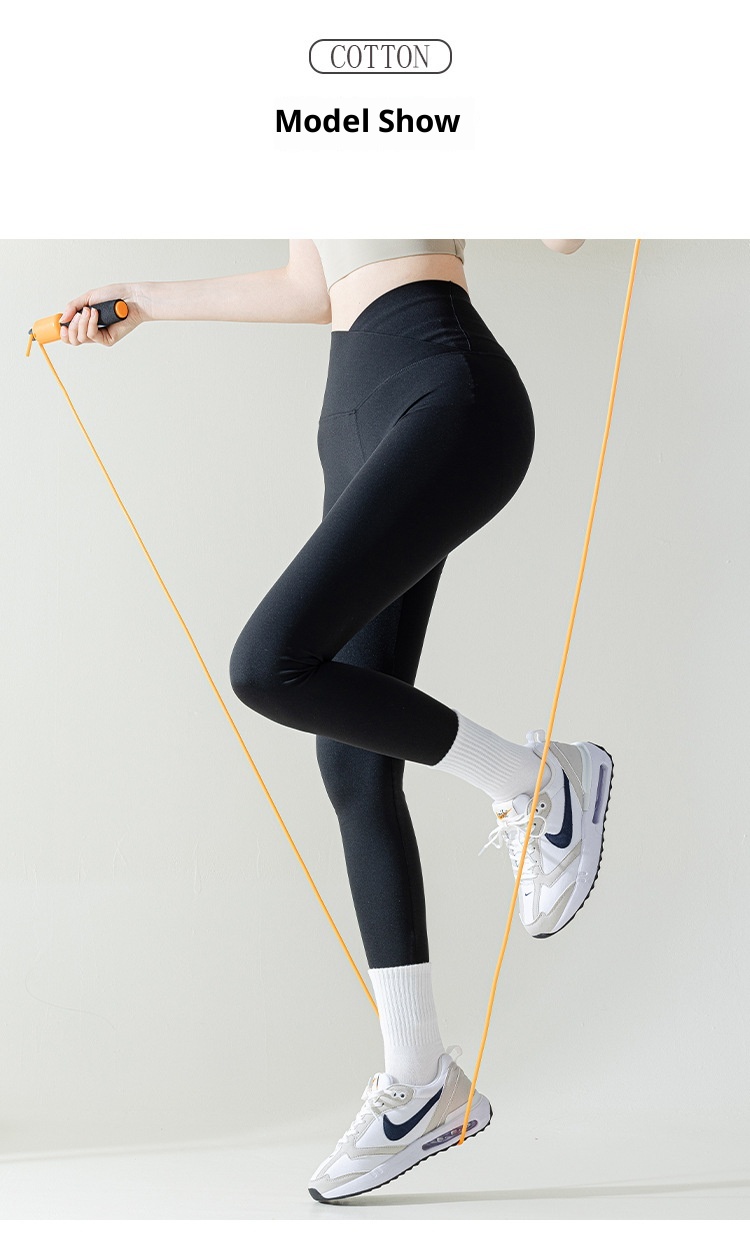 Chaussettes de sport professionnelles en pur coton, mi-mollet, pour femmes, idéales pour le yoga, l'automne et l'hiver. 001 Yoga, mi-mollet, fitness, danse, pilates, antidérapantes._voghion.com