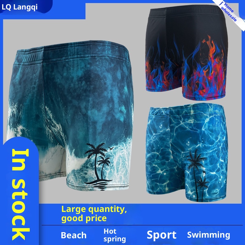 001 Factory Direct Męskie bokserki plażowe dla dorosłych kąpielówki na gorące źródła swobodne modne kąpielówki_voghion.com