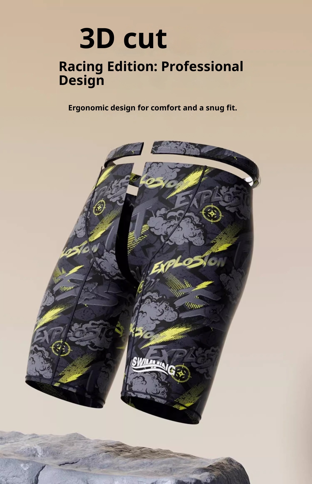 001 Men's Trunks Adult New Five-Point Swim Large Size Quick-Dry Racing Shorts Hot Spring Swimming Gear Full Set For Men_voghion.com