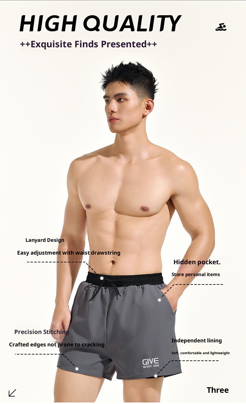 001 Men's Adult Large Size Anti-Embarrassment Double Layer Swim Trunks 2025 New Beach Shorts Swimming Gear Full Set For Men_voghion.com