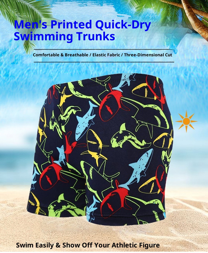 001 Manufacturer Wholesale Beach Disposable Printed Swim Boxer Loose Adult Men's Swimwear Swimming Trunks In Stock Supply_voghion.com