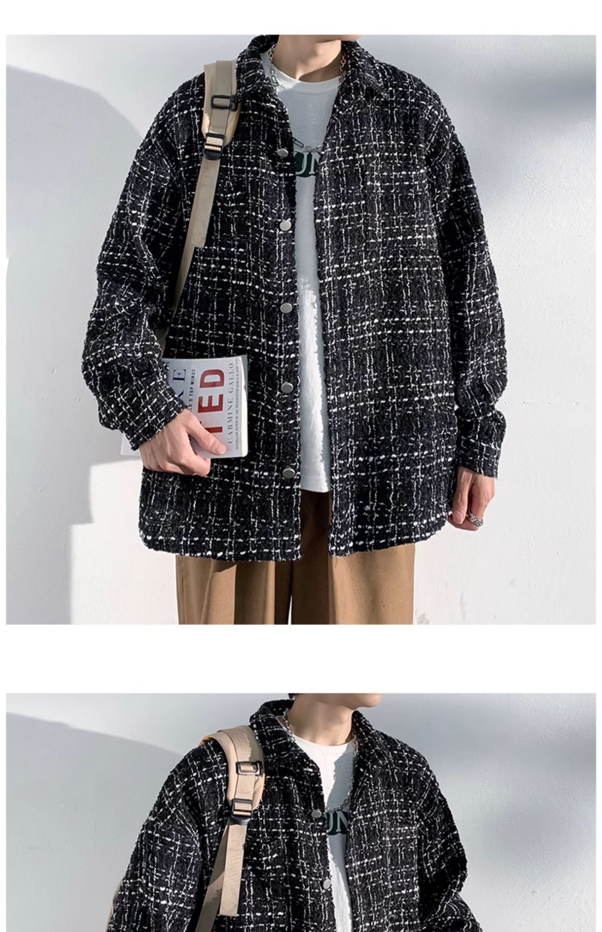 ActiveGo ActiveGo NASAABOUT Houndstooth Men's Brand European American High Street Spring And Autumn Trendy Cool Jacket British Style_voghion.com
