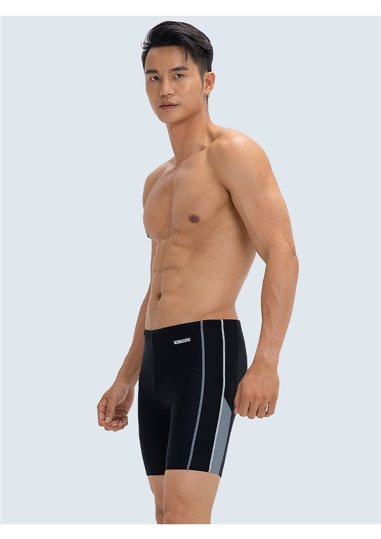 001 Momasong Trunks Professionelle Trainings-Badeshorts für Herren mit Fünf-Punkt-Ausrüstung, schnelltrocknend_voghion.com