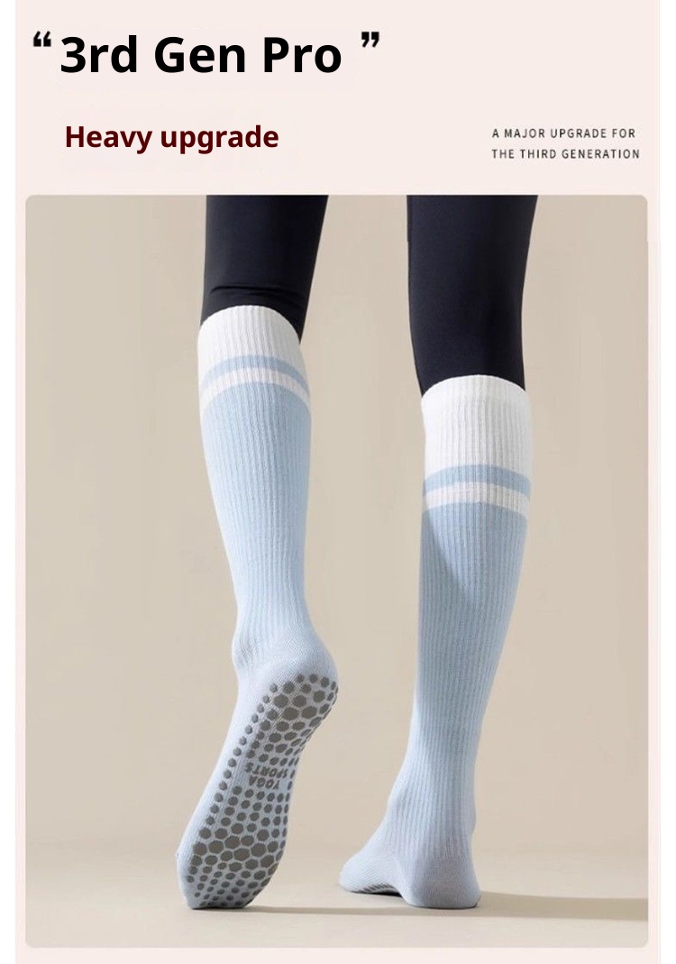 001 Yoga Socks Thin Non-Slip Mid-Calf Professional Compression Calf Pilates Summer Jump Rope Running Sports Fitness_voghion.com