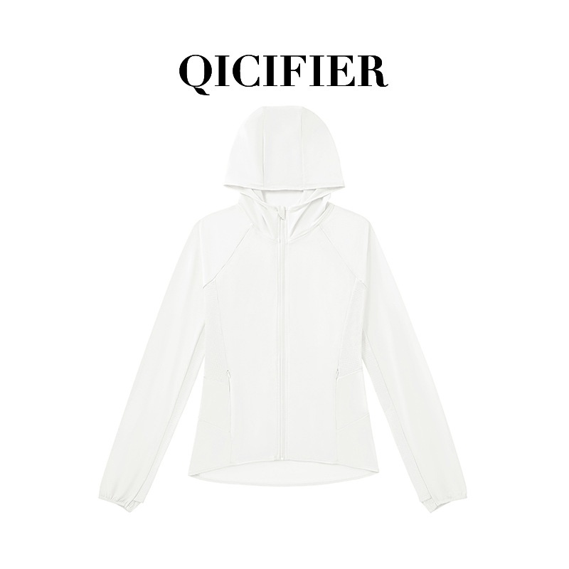 ActiveGo ActiveGo QCFE Qiancai Feier Summer Outdoor Sports Yoga Fitness Running Hooded Ice Feel Sun Protection Jacket For Women 3031_voghion.com