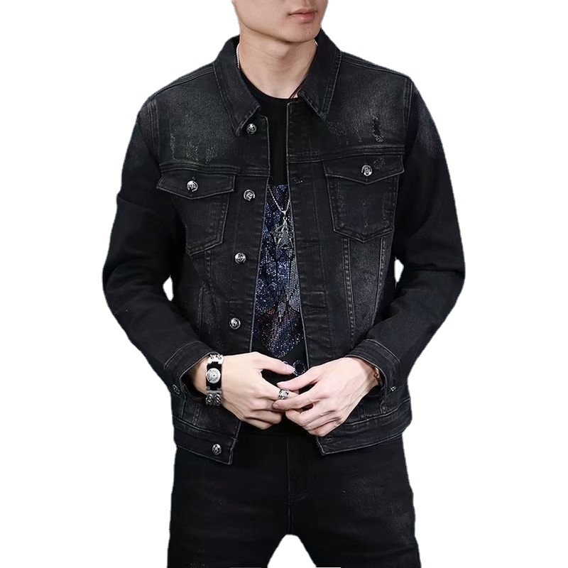 ActiveGo ActiveGo Men's Denim 2023 Spring And Autumn American Style Trendy Retro Coat Embroidered Jacket Versatile Top_voghion.com