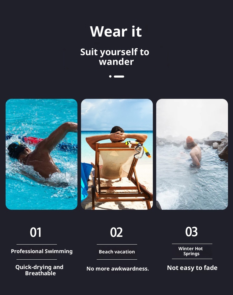 001 Adult Trunks New Professional Quick-Dry Two-Layer Loose Large Size Double-Layer Anti-Embarrassment Swimming Gear Set_voghion.com