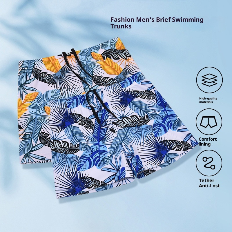 001 Neue Herren-Badehose mit Anti-Peinlichkeits-Print, modisch, große Größe, locker, aus Polyester, mit Kordelzug, für Strandurlaub_voghion.com