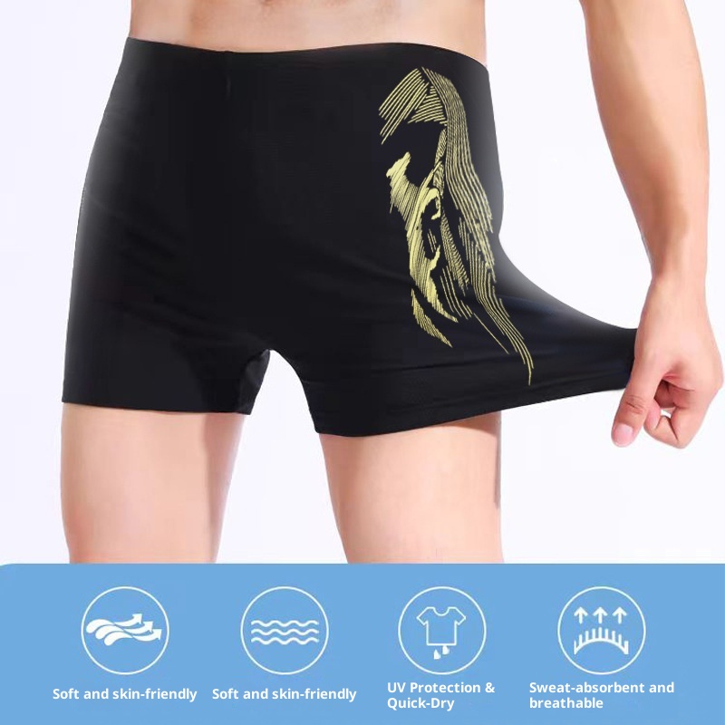 001 Bequeme Boxershorts für Erwachsene in Übergröße, schnelltrocknend, Badehose für Herren_voghion.com