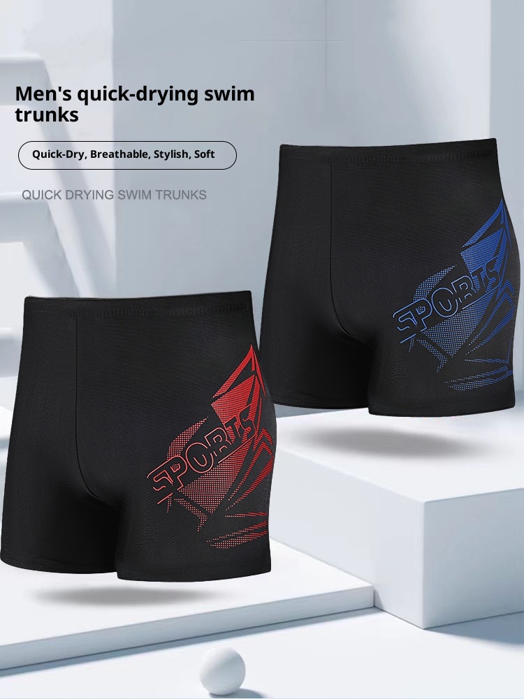 001 Plus Size Swim Trunks Boxer Loose Anti-Embarrassment Quick-Dry Swimming Suit Men's Adult Hot Spring Set Equipment_voghion.com