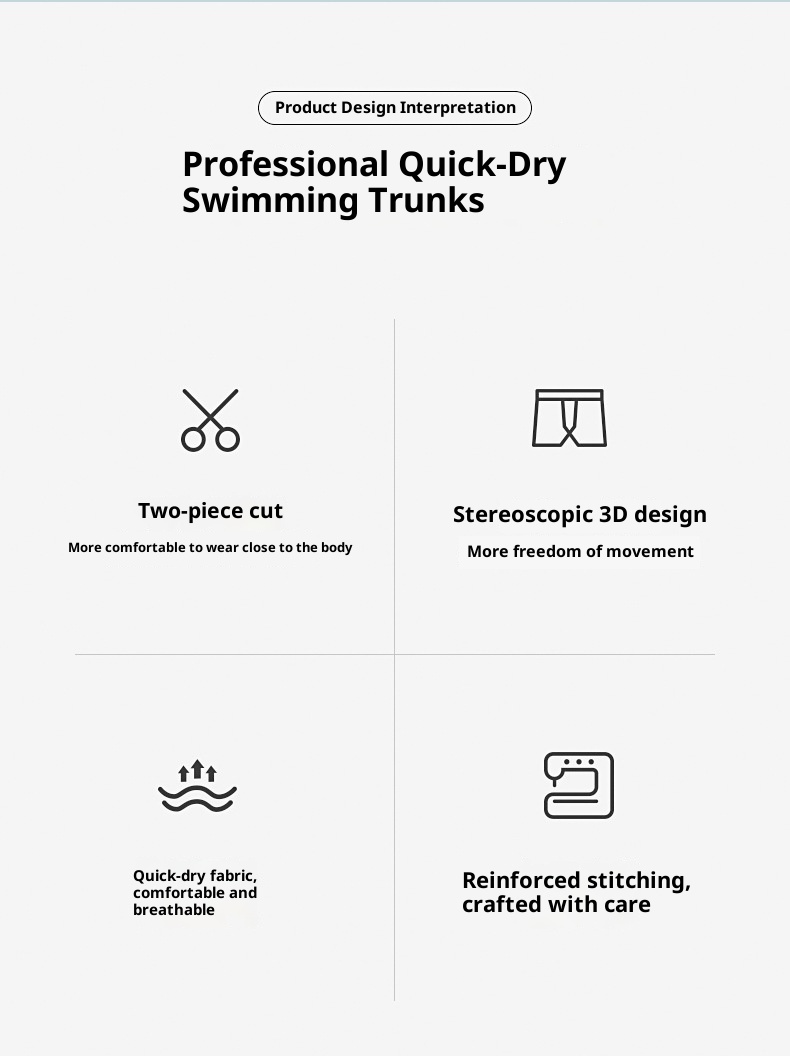 001 Adult Trunks New Professional Quick-Dry Two-Layer Loose Large Size Double-Layer Anti-Embarrassment Swimming Gear Set_voghion.com