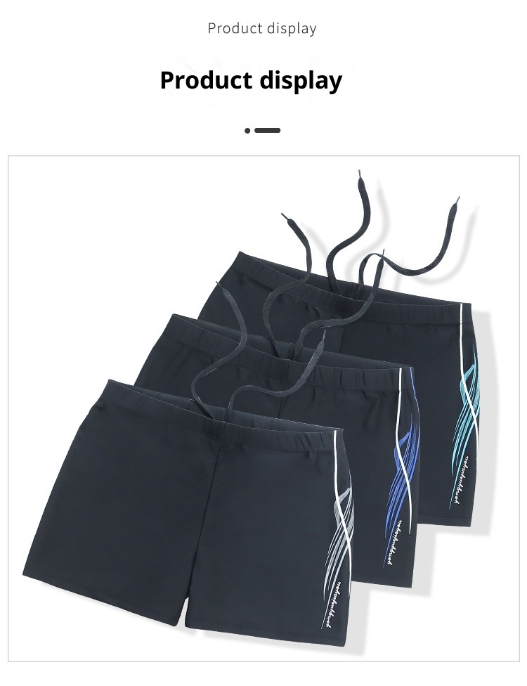 001 Swimming Boxer Factory Direct New Men's Adult Swim Trunks Plus Size Anti-Embarrassment Quick-Dry High-Waist Swimwear_voghion.com