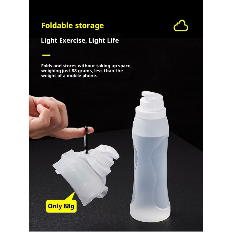 001 Tazza pieghevole in silicone per sport all'aria aperta, borraccia portatile, per ciclismo, viaggi d'affari, articoli da viaggio pratici e multifunzionali_voghion.com