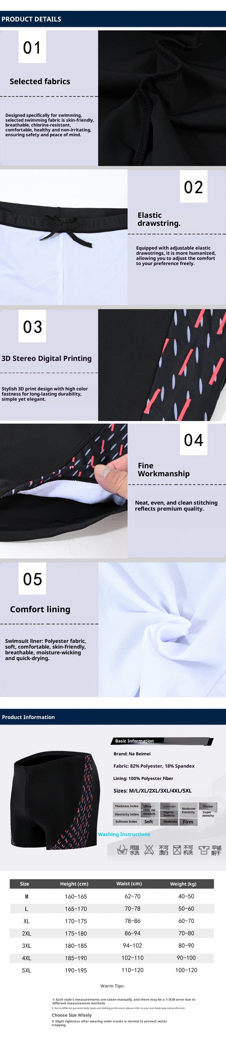 001 New Professional Training Student Adult Association Special Winter Swimming Hot Spring Swim Trunks Plus Size Swimwear_voghion.com